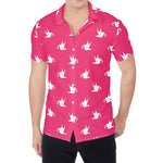 White Dove Breast Cancer Pattern Print Men's Shirt