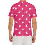 White Dove Breast Cancer Pattern Print Men's Short Sleeve Rash Guard