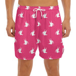 White Dove Breast Cancer Pattern Print Men's Split Running Shorts