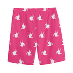 White Dove Breast Cancer Pattern Print Men's Sports Shorts