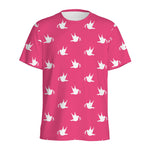 White Dove Breast Cancer Pattern Print Men's Sports T-Shirt