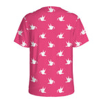 White Dove Breast Cancer Pattern Print Men's Sports T-Shirt