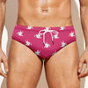 White Dove Breast Cancer Pattern Print Men's Swim Briefs