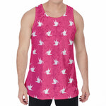 White Dove Breast Cancer Pattern Print Men's Velvet Tank Top