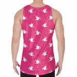 White Dove Breast Cancer Pattern Print Men's Velvet Tank Top