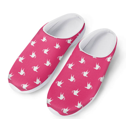 White Dove Breast Cancer Pattern Print Mesh Casual Shoes