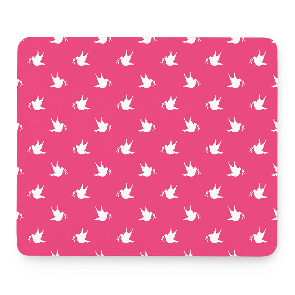 White Dove Breast Cancer Pattern Print Mouse Pad