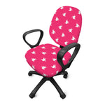 White Dove Breast Cancer Pattern Print Office Chair Cover