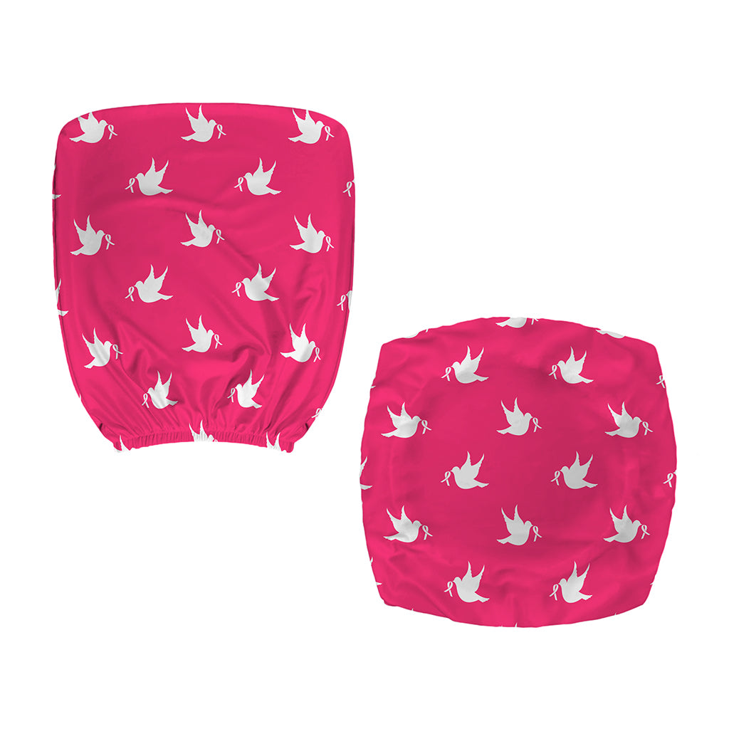White Dove Breast Cancer Pattern Print Office Chair Cover