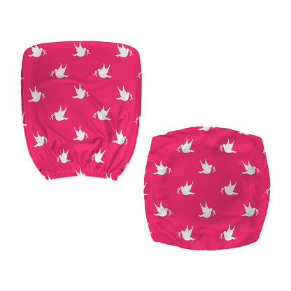 White Dove Breast Cancer Pattern Print Office Chair Cover