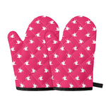 White Dove Breast Cancer Pattern Print Oven Mitts
