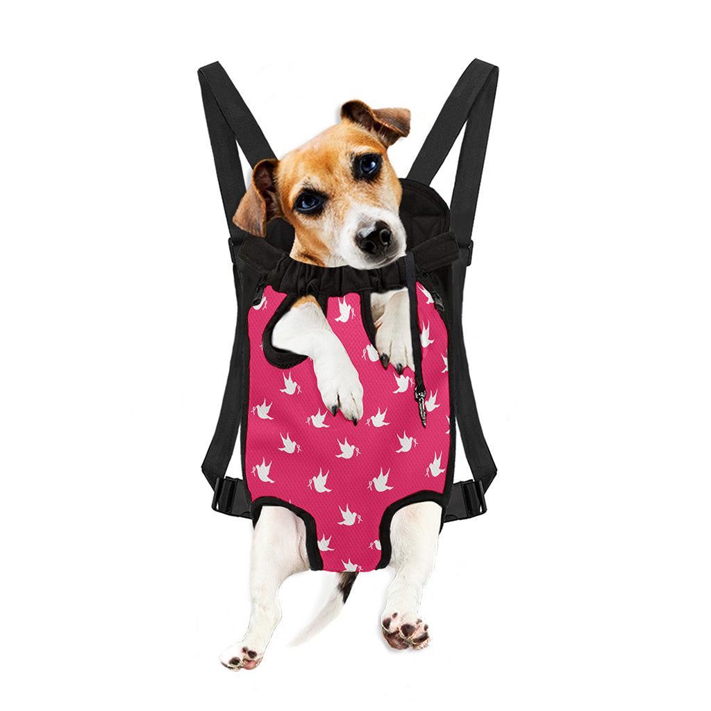 White Dove Breast Cancer Pattern Print Pet Carrier Backpack