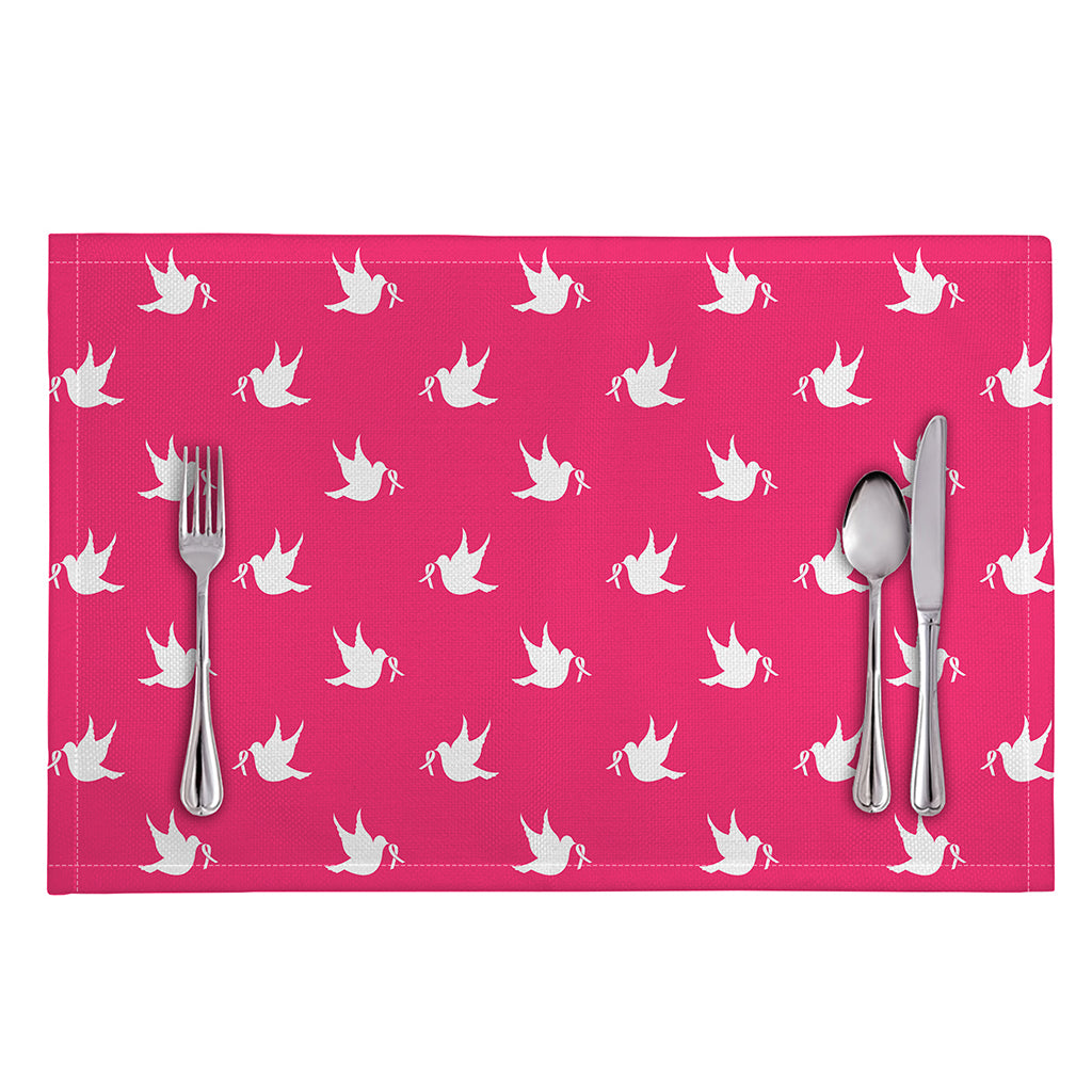 White Dove Breast Cancer Pattern Print Placemat