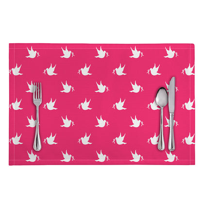 White Dove Breast Cancer Pattern Print Placemat