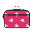 White Dove Breast Cancer Pattern Print Portable Lunch Bag