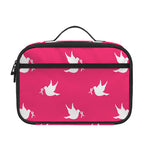 White Dove Breast Cancer Pattern Print Portable Lunch Bag