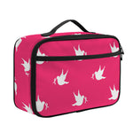 White Dove Breast Cancer Pattern Print Portable Lunch Bag