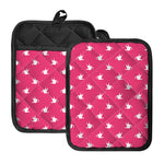 White Dove Breast Cancer Pattern Print Pot Holders With Pocket