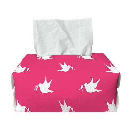White Dove Breast Cancer Pattern Print Rectangle Tissue Box Cover