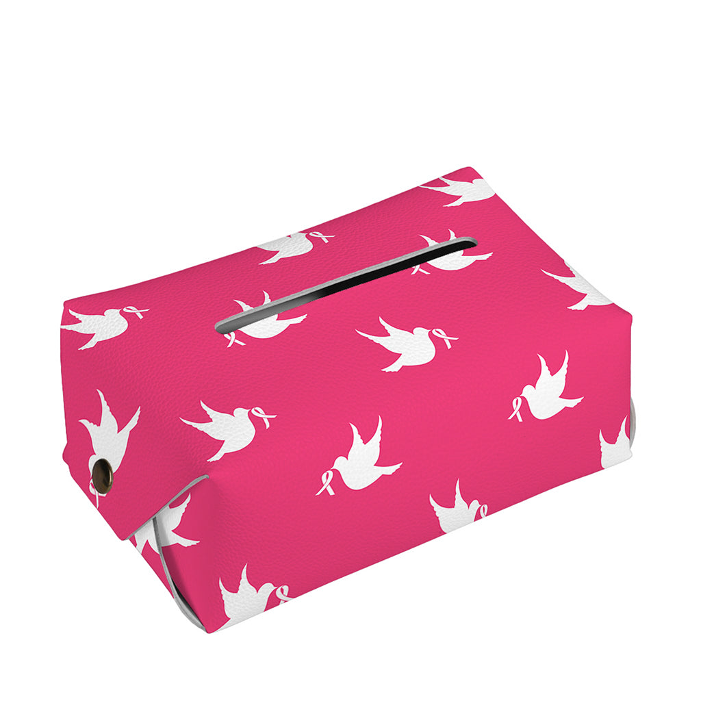 White Dove Breast Cancer Pattern Print Rectangle Tissue Box Cover