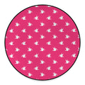 White Dove Breast Cancer Pattern Print Round Floor Mat