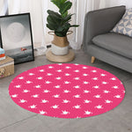 White Dove Breast Cancer Pattern Print Round Rug