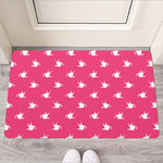 White Dove Breast Cancer Pattern Print Rubber Doormat
