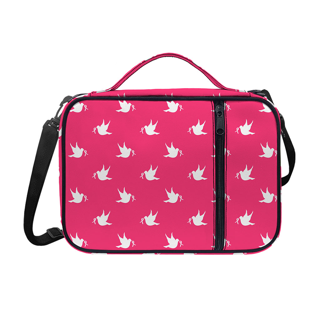 White Dove Breast Cancer Pattern Print Shoulder Strap Bible Bag