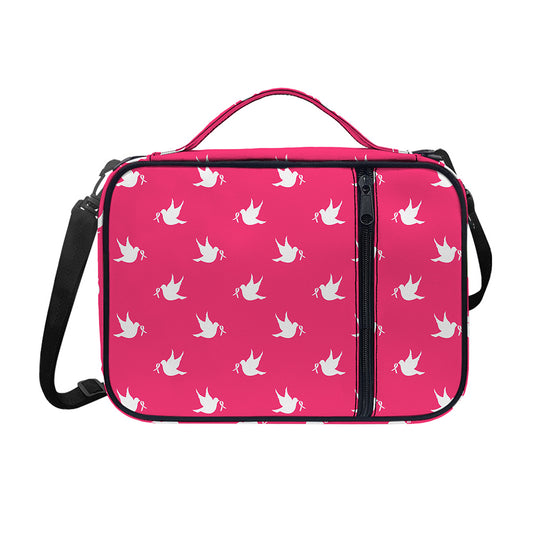 White Dove Breast Cancer Pattern Print Shoulder Strap Bible Bag