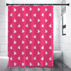 White Dove Breast Cancer Pattern Print Shower Curtain