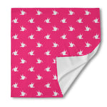 White Dove Breast Cancer Pattern Print Silk Bandana