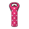 White Dove Breast Cancer Pattern Print Single Neoprene Wine Tote