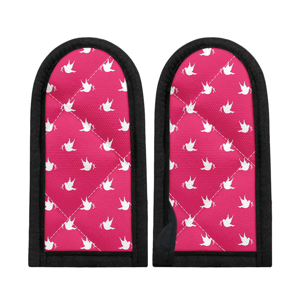 White Dove Breast Cancer Pattern Print Skillet Handle Cover