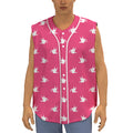 White Dove Breast Cancer Pattern Print Sleeveless Baseball Jersey