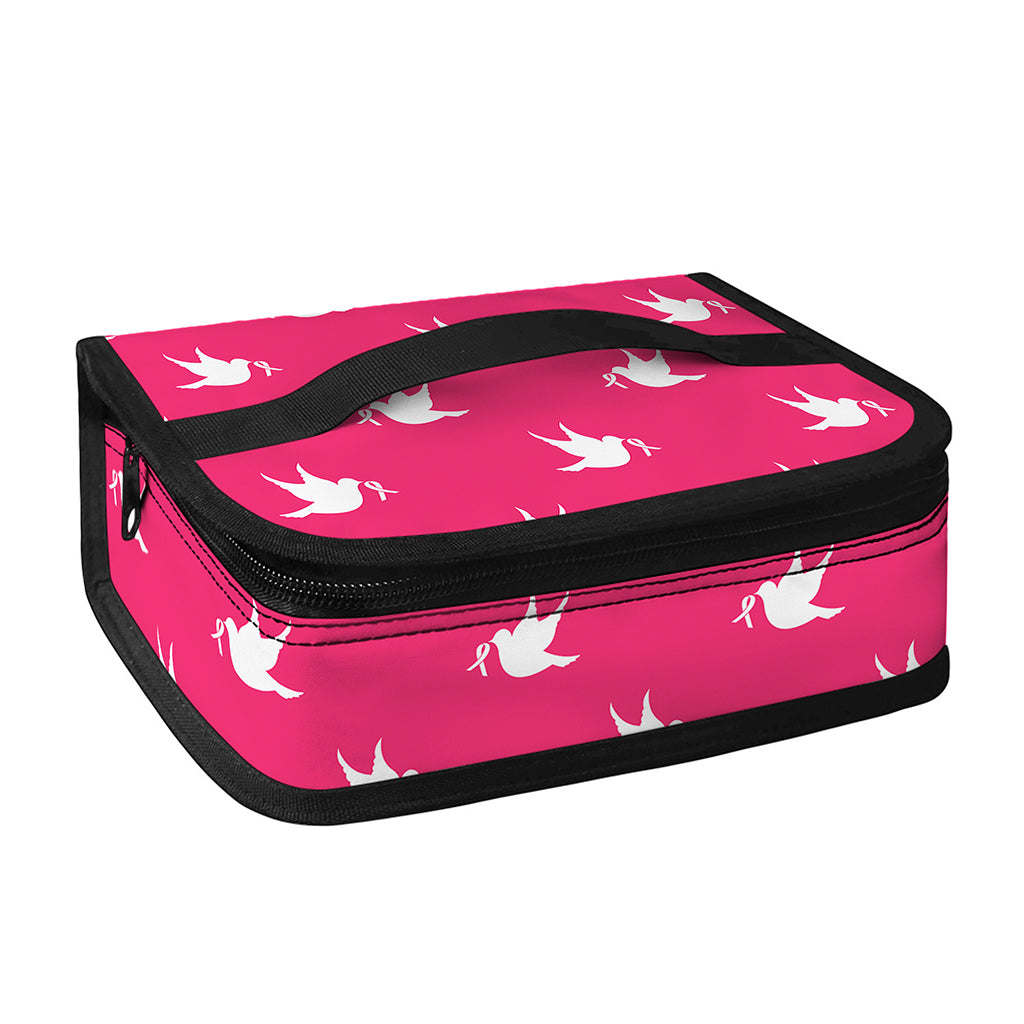 White Dove Breast Cancer Pattern Print Small Lunch Bag