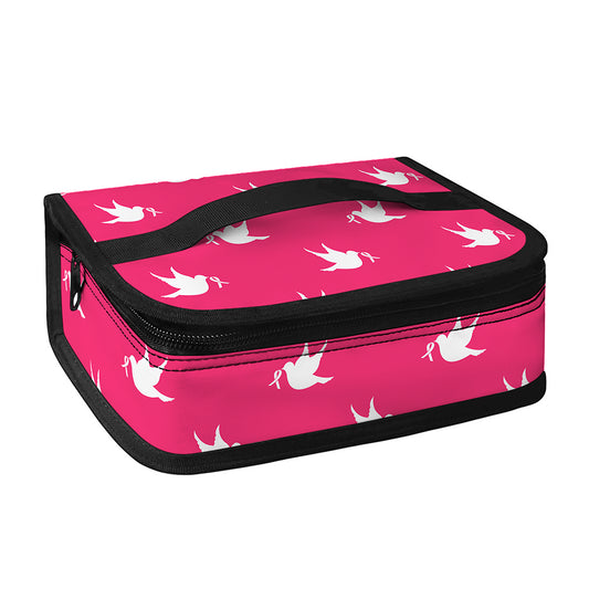 White Dove Breast Cancer Pattern Print Small Lunch Bag