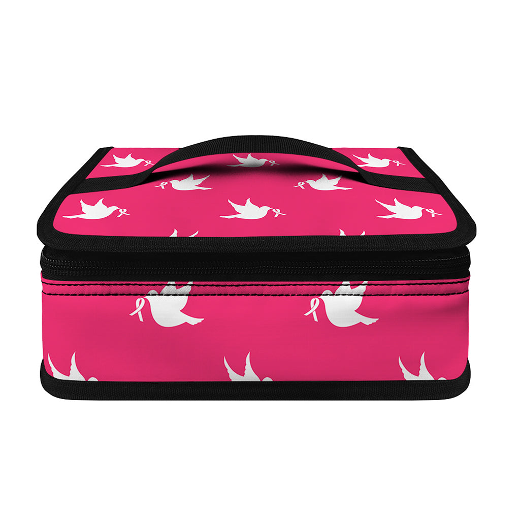 White Dove Breast Cancer Pattern Print Small Lunch Bag