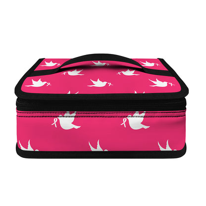 White Dove Breast Cancer Pattern Print Small Lunch Bag