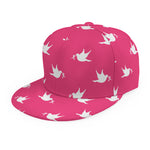White Dove Breast Cancer Pattern Print Snapback Cap