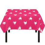 White Dove Breast Cancer Pattern Print Tablecloth