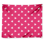 White Dove Breast Cancer Pattern Print Tapestry