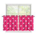White Dove Breast Cancer Pattern Print Tier Curtains