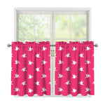 White Dove Breast Cancer Pattern Print Tier Curtains