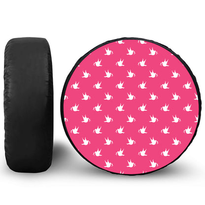 White Dove Breast Cancer Pattern Print Tire Cover