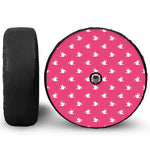 White Dove Breast Cancer Pattern Print Tire Cover With Camera Hole