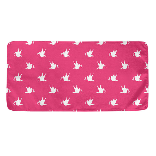 White Dove Breast Cancer Pattern Print Towel
