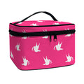 White Dove Breast Cancer Pattern Print Travel Makeup Bag