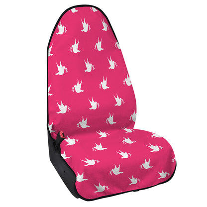 White Dove Breast Cancer Pattern Print Waterproof Car Seat Cover