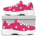 White Dove Breast Cancer Pattern Print White Chunky Shoes