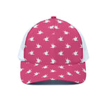 White Dove Breast Cancer Pattern Print White Mesh Trucker Cap